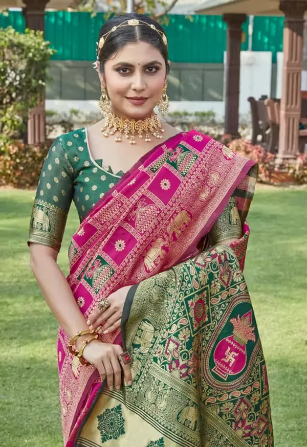 Cotton_Silk_Jacquard_Saree_With_Unstitched_Blouse