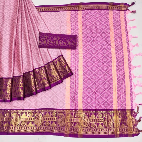 Dola_Silk_Ethnic_Jacquard_Border_Saree_with_Designer_Print_and_Pallu