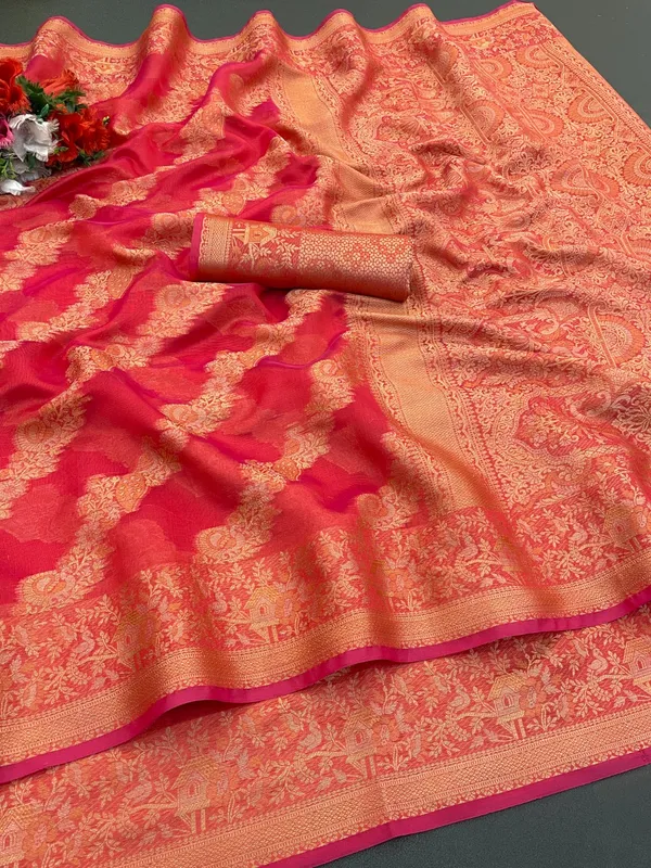 Elegant_Organza_Weaving_Saree_-_Designer_Border_and_All-Over_Pattern