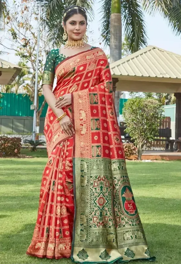 Cotton_Silk_Jacquard_Saree_With_Unstitched_Blouse