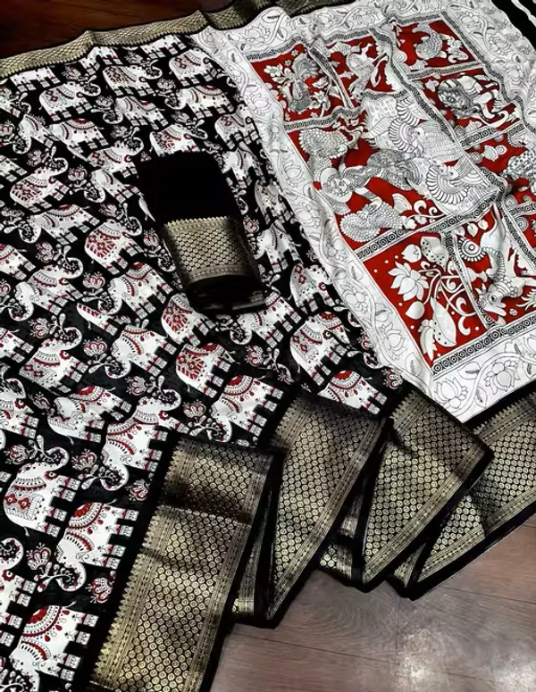 Premium_Dola_Silk_Saree:_Elephant_Pattern_Body_with_Artisan-Inspired_Narrative_Pallu