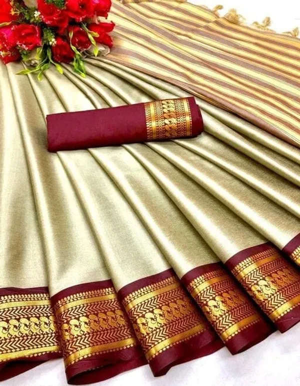 Elegant_Aura_Cotton_Saree_Collection_with_Traditional_Designer_Border