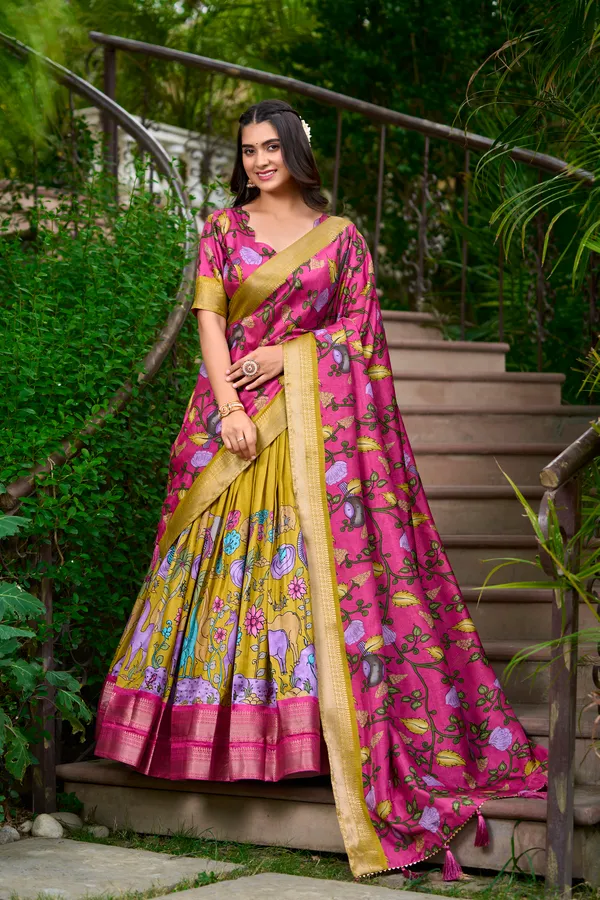 A_exquisite_Tussar_Silk_Lehenga_Set_with_Perfect_floral_abd_patola_print_design_to_make_you_feel_utterly_beatific??
