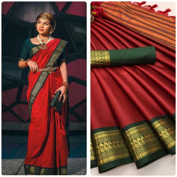 Elegant_Aura_Cotton_Saree_Collection_with_Traditional_Designer_Border