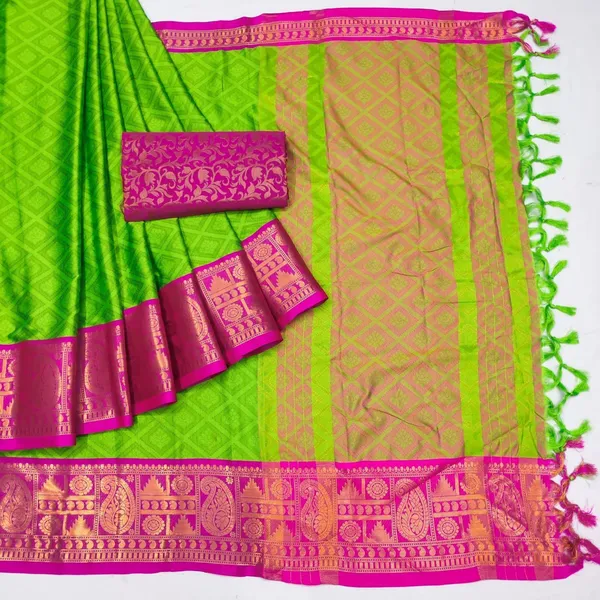 Dola_Silk_Ethnic_Jacquard_Border_Saree_with_Designer_Print_and_Pallu