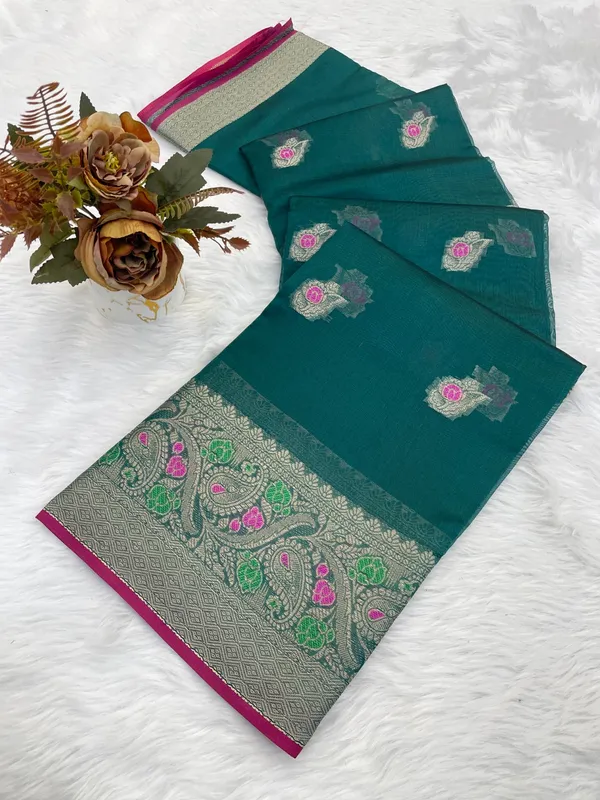 Exquisite_Organza_Saree:_Mina_Butti_&_Designer_Border