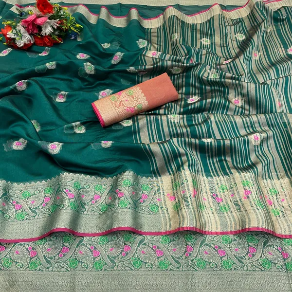 Exquisite_Organza_Saree:_Mina_Butti_&_Designer_Border