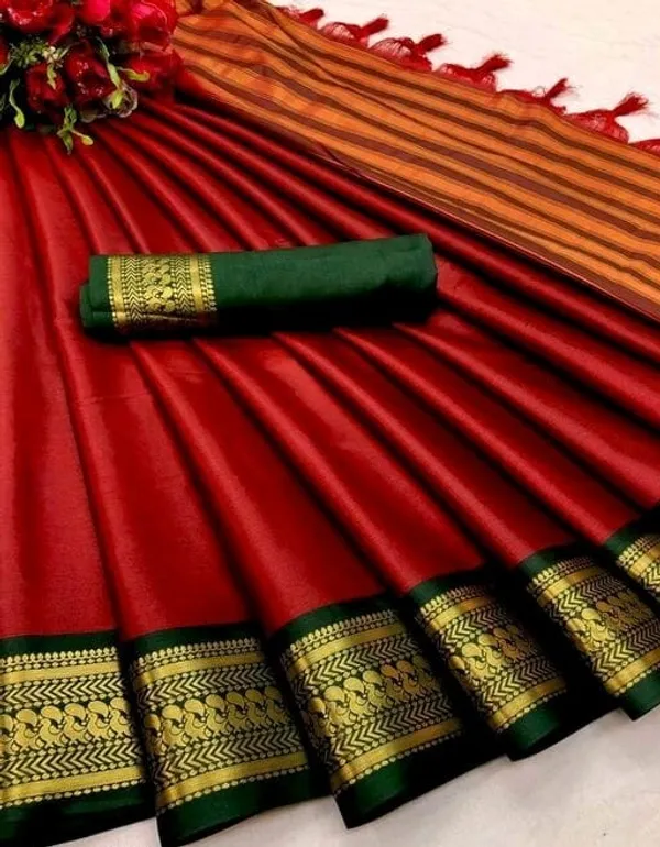 Elegant_Aura_Cotton_Saree_Collection_with_Traditional_Designer_Border
