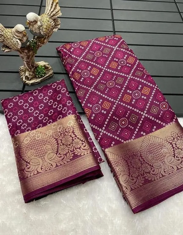 Premium_Dola_Silk_Saree:_Designer_Print_&_Woven_Jaquard_Elegance