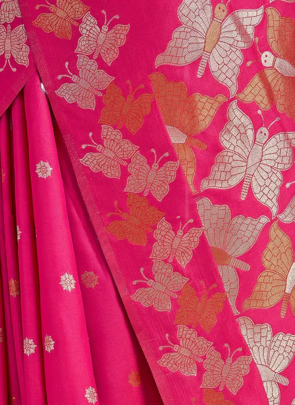 Women's_banarasi_silk_blend_saree_in_dark_pink_colour
