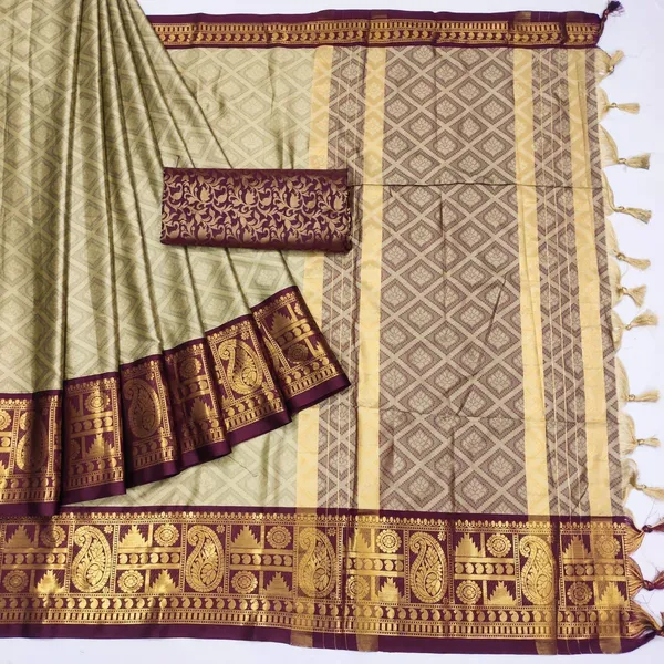 Dola_Silk_Ethnic_Jacquard_Border_Saree_with_Designer_Print_and_Pallu
