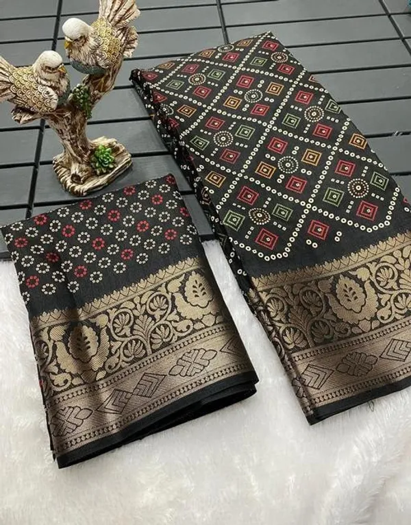 Premium_Dola_Silk_Saree:_Designer_Print_&_Woven_Jaquard_Elegance
