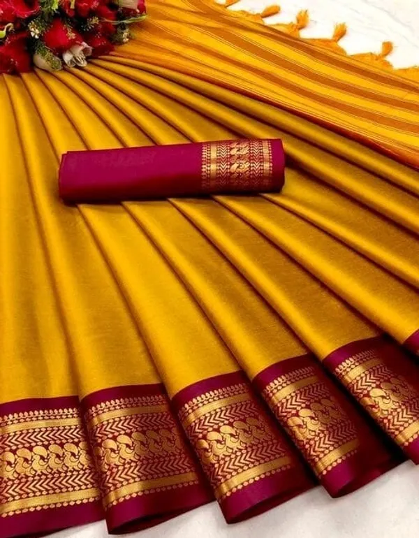 Elegant_Aura_Cotton_Saree_Collection_with_Traditional_Designer_Border