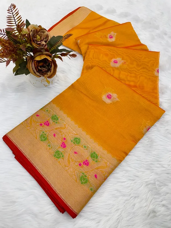 Exquisite_Organza_Saree:_Mina_Butti_&_Designer_Border