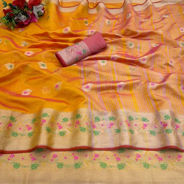 Exquisite_Organza_Saree:_Mina_Butti_&_Designer_Border