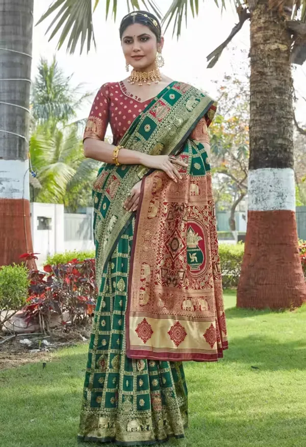 Cotton_Silk_Jacquard_Saree_With_Unstitched_Blouse