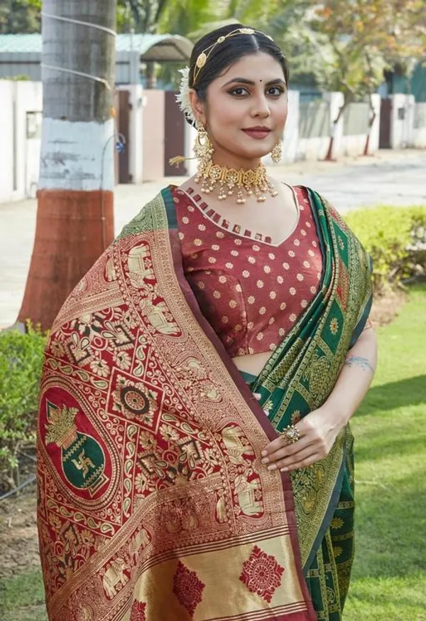 Cotton_Silk_Jacquard_Saree_With_Unstitched_Blouse