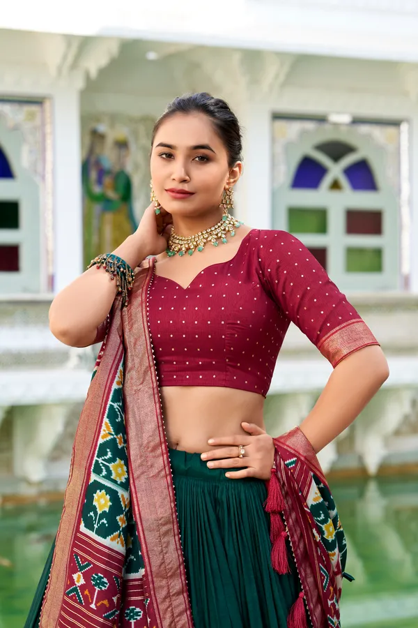 Presenting_a_perfectly_blended_Tussar_silk_lehenga_for_festive_season_to_charm_your_look!?
