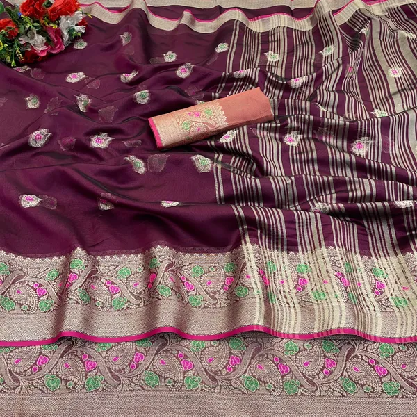 Exquisite_Organza_Saree:_Mina_Butti_&_Designer_Border