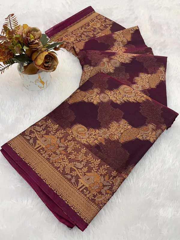 Elegant_Organza_Weaving_Saree_-_Designer_Border_and_All-Over_Pattern