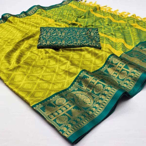 Dola_Silk_Ethnic_Jacquard_Border_Saree_with_Designer_Print_and_Pallu