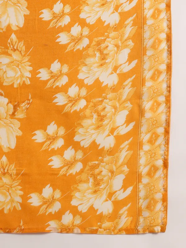 Mustard_Yellow_Floral_Printed_Kurta_With_Chevron_Printed_Pants_&_Dupatta_Set_For_Women__|_Premium_Kurta_Set_For_Daily_Wear
