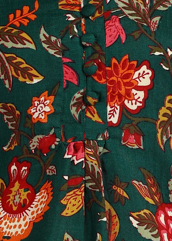 Green_Floral_Printed_Flared_Tunic_For_Women