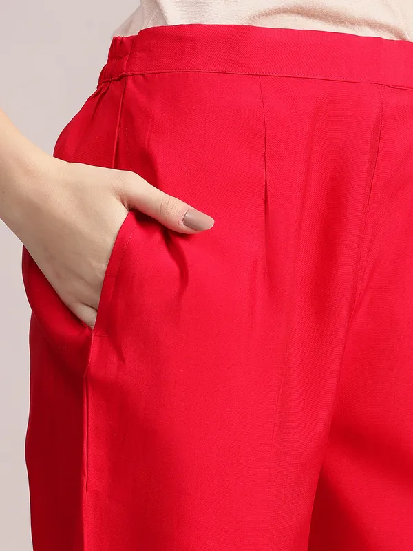 Red_Embroidered_Roman_Silk_Kurta,_Palazzo_&_Organza_Dupatta_Set_For_Women