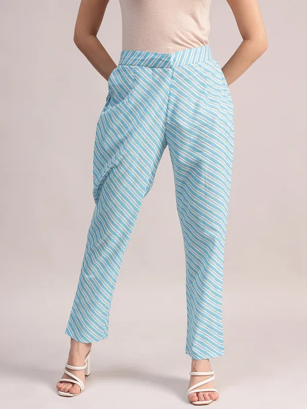 Sky_Blue_Floral_Printed_A-Line_Kurta_With_Striped_Pants_&_Dupatta_Set_For_Women_|_Premium_Kurta_Set_For_Daily_Wear