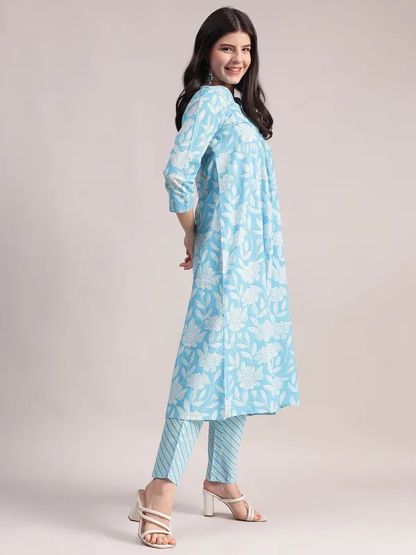 Sky_Blue_Floral_Printed_A-Line_Kurta_With_Striped_Pants_&_Dupatta_Set_For_Women_|_Premium_Kurta_Set_For_Daily_Wear