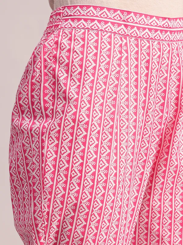 Pink_Floral_Cotton_Kurta_With_Lace_Detailing,_With_Trouser_&_Dupatta_For_Women