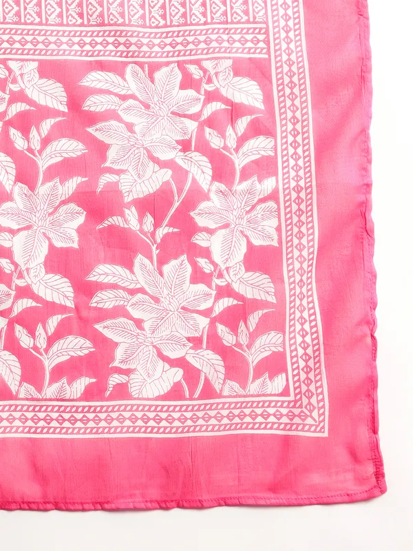 Pink_Floral_Cotton_Kurta_With_Lace_Detailing,_With_Trouser_&_Dupatta_For_Women