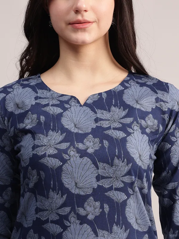 Blue_Floral_Printed_Cotton_Straight_Kurta_With_Trouser_&_Dupatta_For_Women__|_Premium_Kurta_Set_For_Daily_Wear