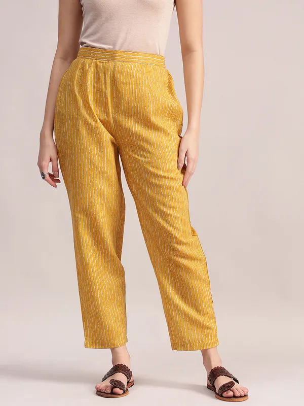Yellow_Floral_Printed_Kurta_With_Striped_Pants_&_Dupatta_Set_For_Women__|_Premium_Kurta_Set_For_Daily_Wear