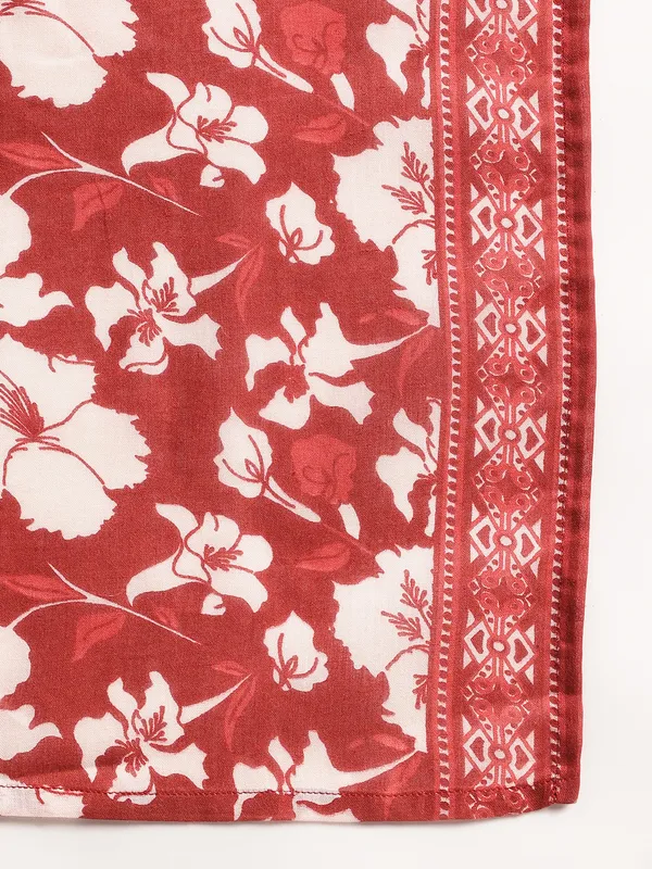Maroon_Floral_Printed_Kurta_With_Printed_Pants_&_Dupatta_Set_For_Women