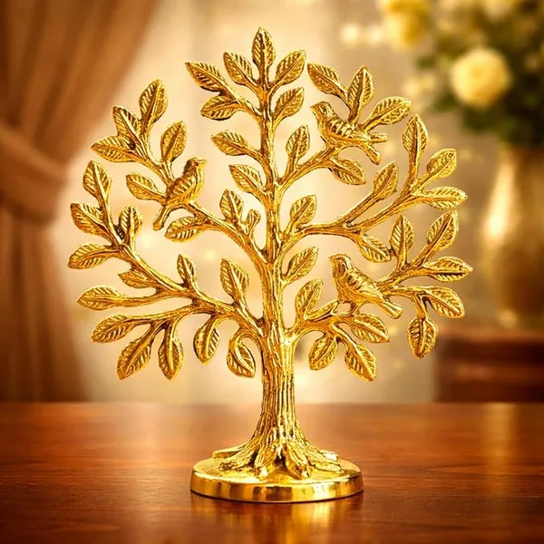 100%_Pure_Brass_Kalpvriksh_Tree_with_Birds_|_6"_Golden_Tree_of_Life_Showpiece_for_Home_Decor_|_Metal_Decorative_Table_Accent_|_Luxury_Gift_Item_for_Living_Room,_Office,_Wedding,_Housewarming