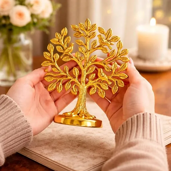 100%_Pure_Brass_Kalpvriksh_Tree_with_Birds_|_6"_Golden_Tree_of_Life_Showpiece_for_Home_Decor_|_Metal_Decorative_Table_Accent_|_Luxury_Gift_Item_for_Living_Room,_Office,_Wedding,_Housewarming