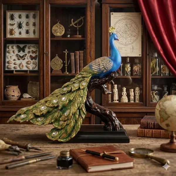 Ornate2_Blue_Majestic_Peacock_Pedestal_Statue_with_Jeweled_Tail_-_Design_2