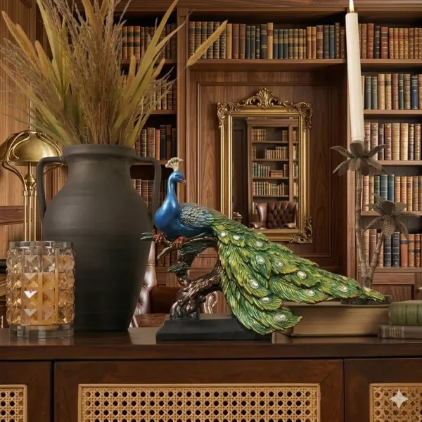 Ornate2_Blue_Majestic_Peacock_Pedestal_Statue_with_Jeweled_Tail_-_Design_2