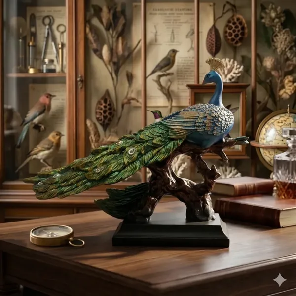 Ornate2_Blue_Majestic_Peacock_Pedestal_Statue_with_Jeweled_Tail_-_Design_2