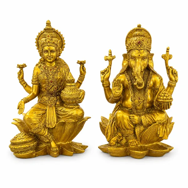 Golden_Lakshmi_Ganesh_Idol_Murti_For_Diwali_Pooja,_Home_Decor_&_Gifting
