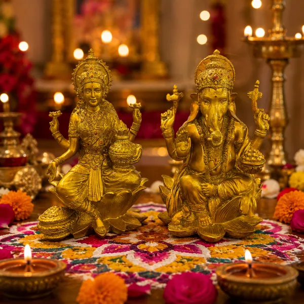 Golden_Lakshmi_Ganesh_Idol_Murti_For_Diwali_Pooja,_Home_Decor_&_Gifting
