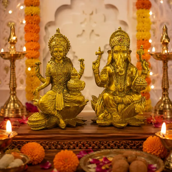 Golden_Lakshmi_Ganesh_Idol_Murti_For_Diwali_Pooja,_Home_Decor_&_Gifting