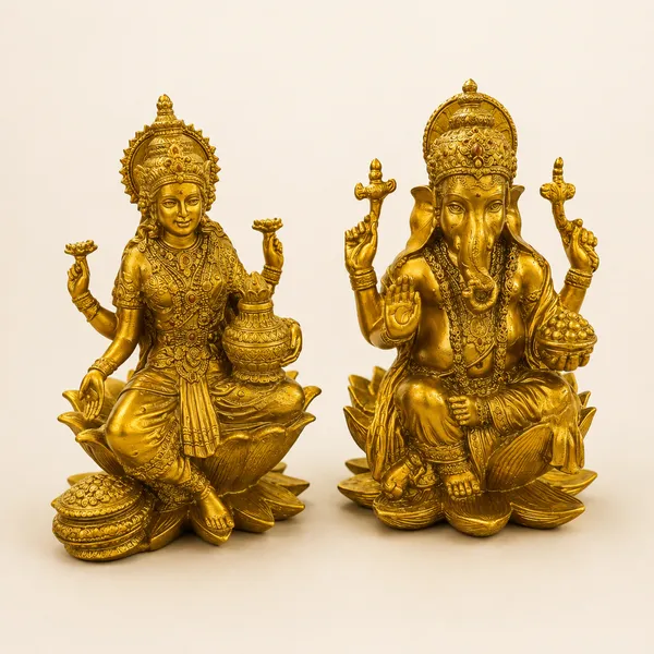 Golden_Lakshmi_Ganesh_Idol_Murti_For_Diwali_Pooja,_Home_Decor_&_Gifting
