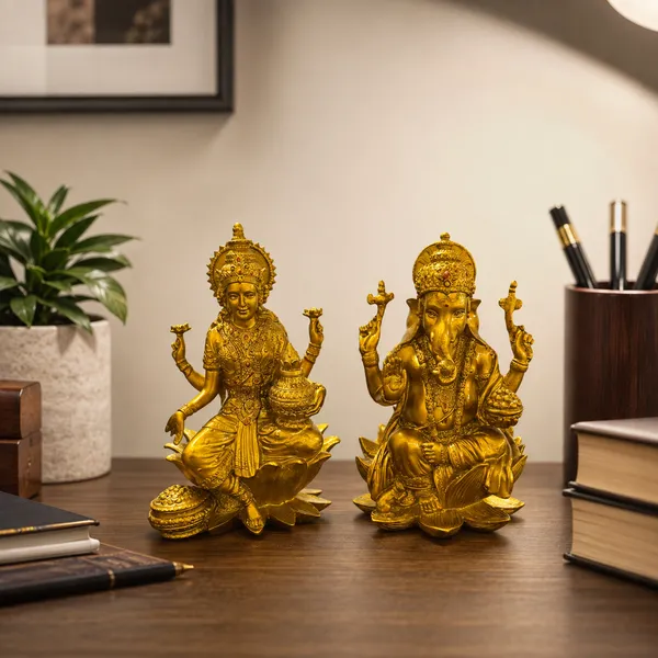 Golden_Lakshmi_Ganesh_Idol_Murti_For_Diwali_Pooja,_Home_Decor_&_Gifting