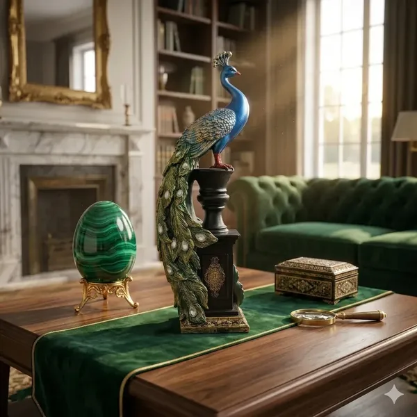 Ornate1_Blue_Majestic_Peacock_Pedestal_Statue_with_Jeweled_Tail_-_Design_1
