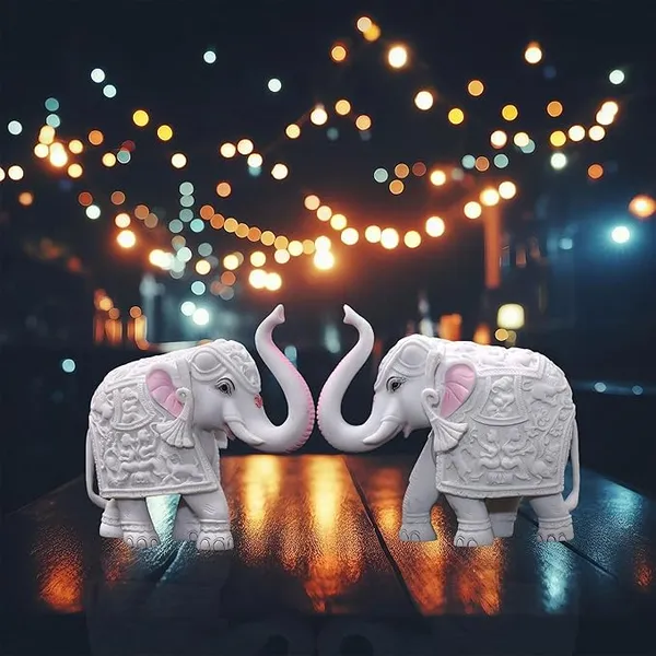 Pack_of_2_White_Elephant_Showpieces_for_Home_Decor_–_Marble_Resin_Elephant_Statue_for_Living_Room,_Table,_Shelf,_Vastu,_Feng_Shui,_Office_Decor_&_Gifting