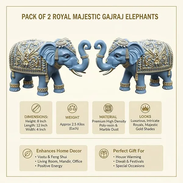 Royal_Blue_Gajraj_Elephant_Showpiece_Pair_for_Home_Decor_|_Marble_Dust_Resin_(6_x_9_inch)_Statue_Set_|_Vastu_Wealth,_Prosperity_Gift_for_Diwali_&_Housewarming