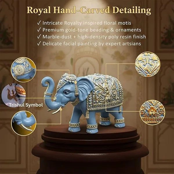 Royal_Blue_Gajraj_Elephant_Showpiece_Pair_for_Home_Decor_|_Marble_Dust_Resin_(6_x_9_inch)_Statue_Set_|_Vastu_Wealth,_Prosperity_Gift_for_Diwali_&_Housewarming
