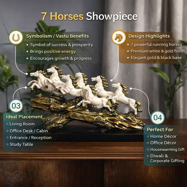 Premium_7_Horses_Running_Showpiece_On_Golden_Wave_Base_Figurine_–_Symbol_of_Success_&_Growth